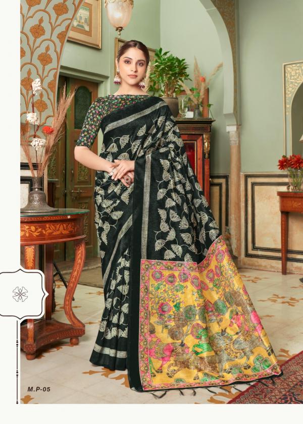 Shreyans Madhubani Paints Printed Fancy Silk Saree Collection